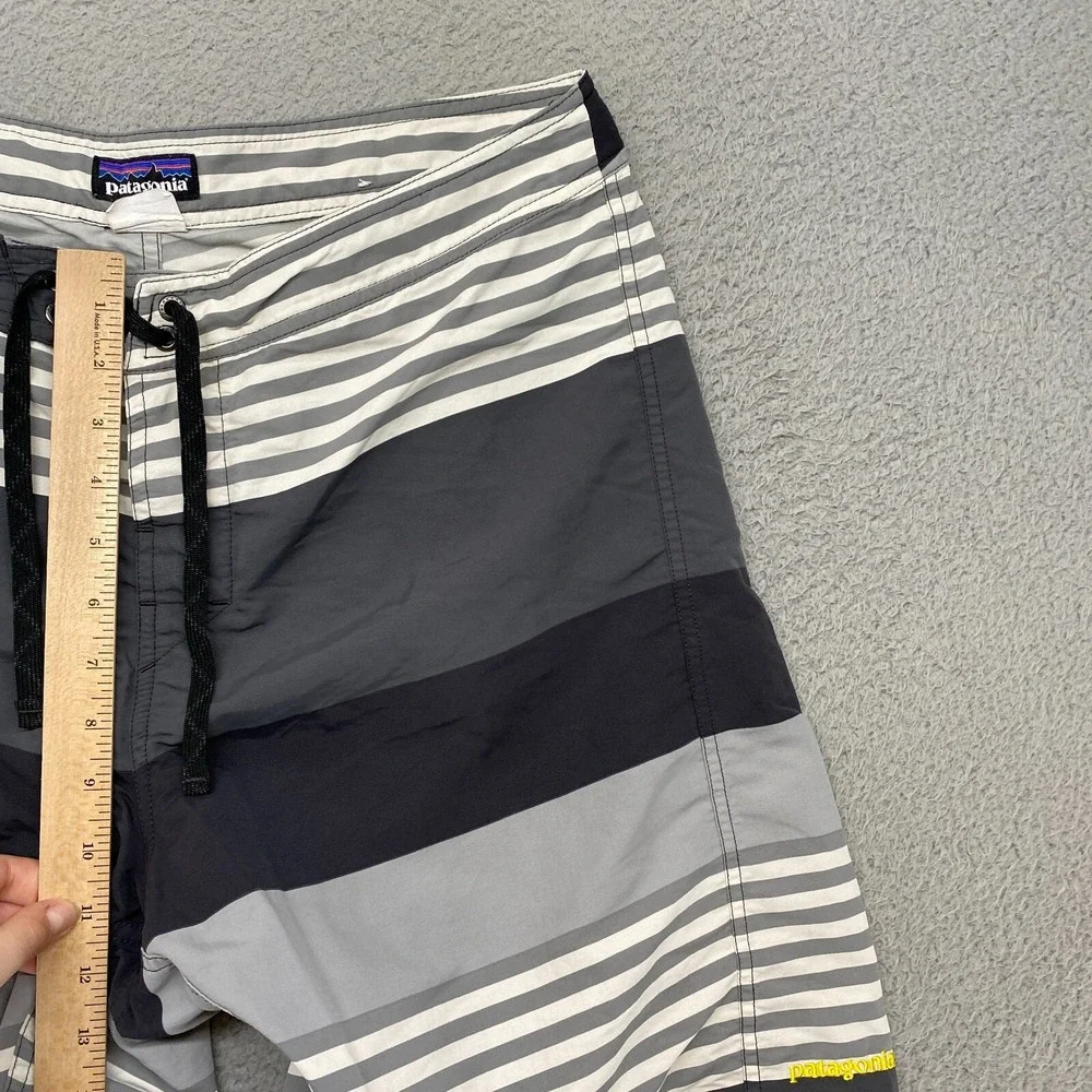 Patagonia Board Shorts Mens 36‎ Wavefarer Outdoor Striped Beach Surf Pocket Gray